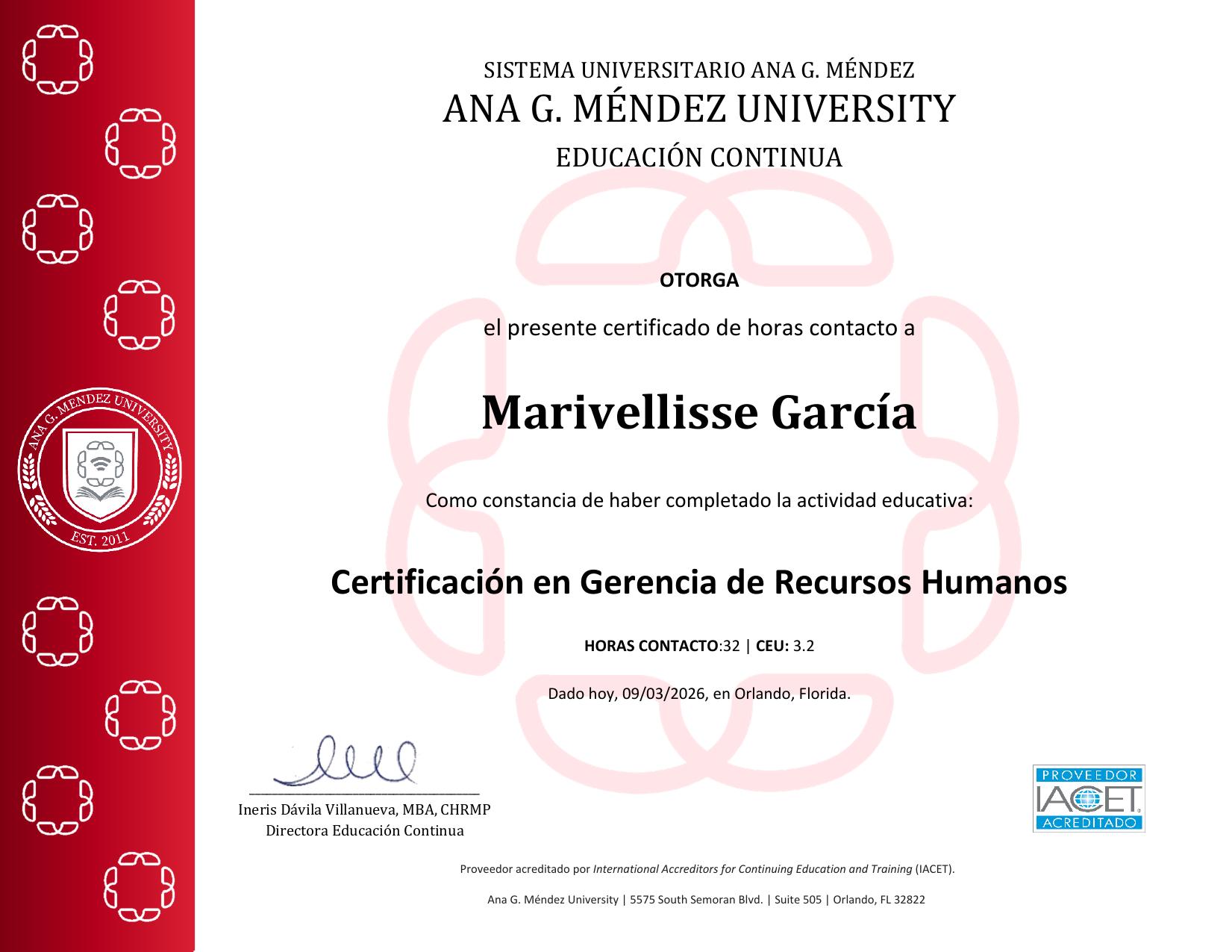 Human Resource Management certificate